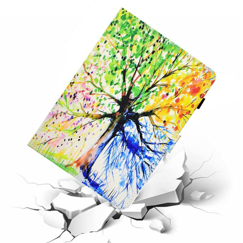 Folio Cover Samsung Galaxy Tab S6 Lite Albero Dell'acquerello