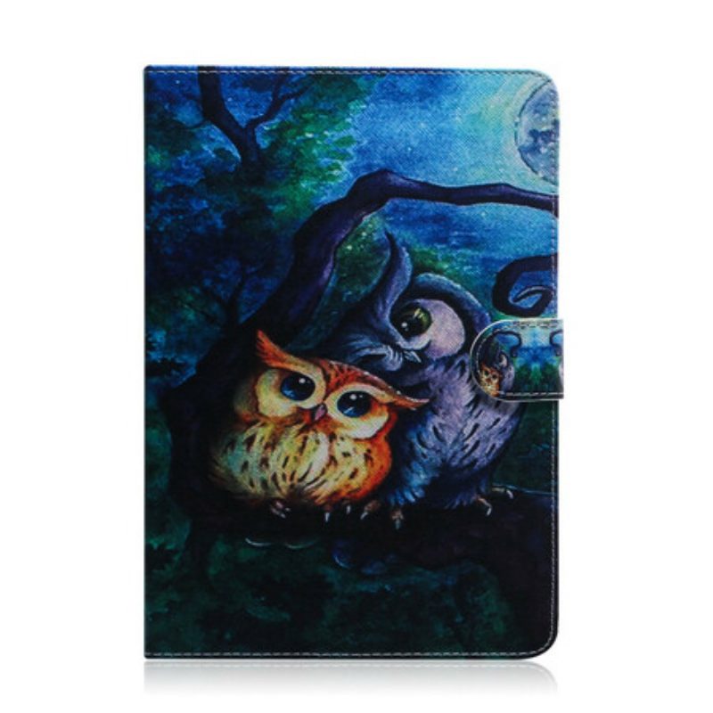 Folio Cover Samsung Galaxy Tab S6 Lite Pittura Gufi