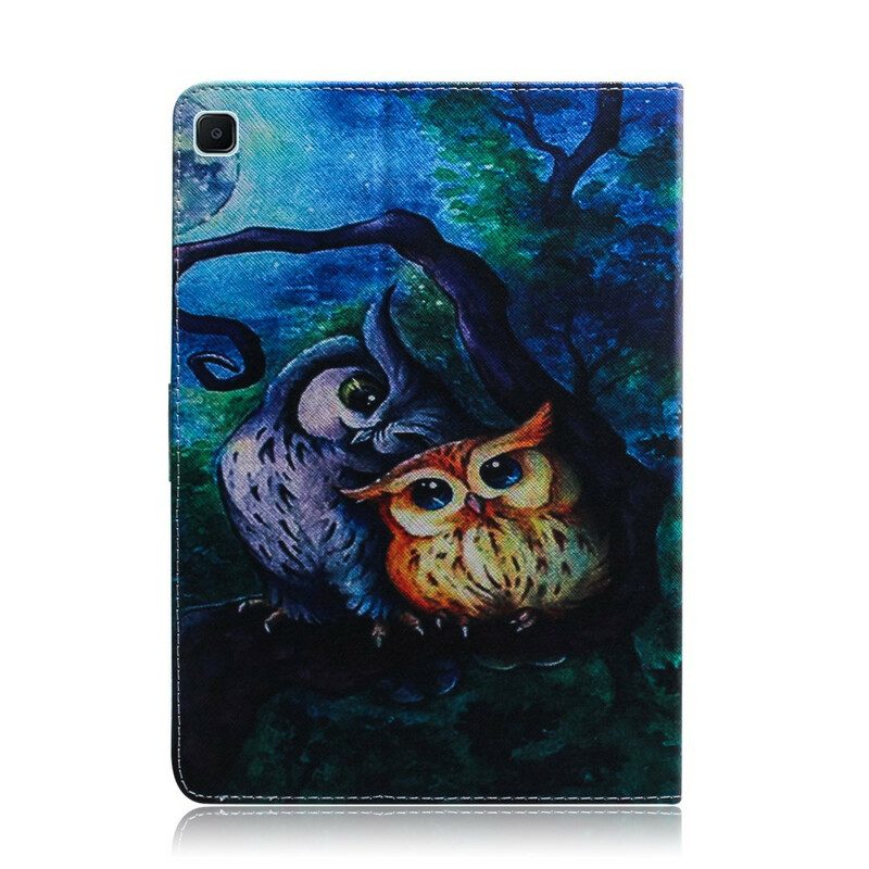 Folio Cover Samsung Galaxy Tab S6 Lite Pittura Gufi