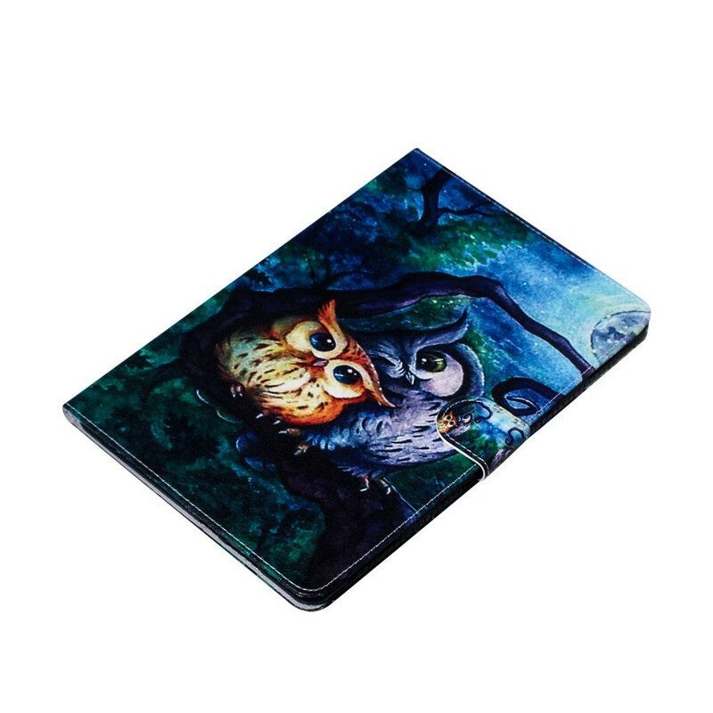 Folio Cover Samsung Galaxy Tab S6 Lite Pittura Gufi