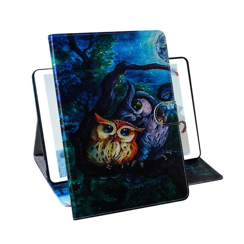 Folio Cover Samsung Galaxy Tab S6 Lite Pittura Gufi