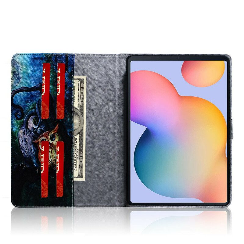 Folio Cover Samsung Galaxy Tab S6 Lite Pittura Gufi