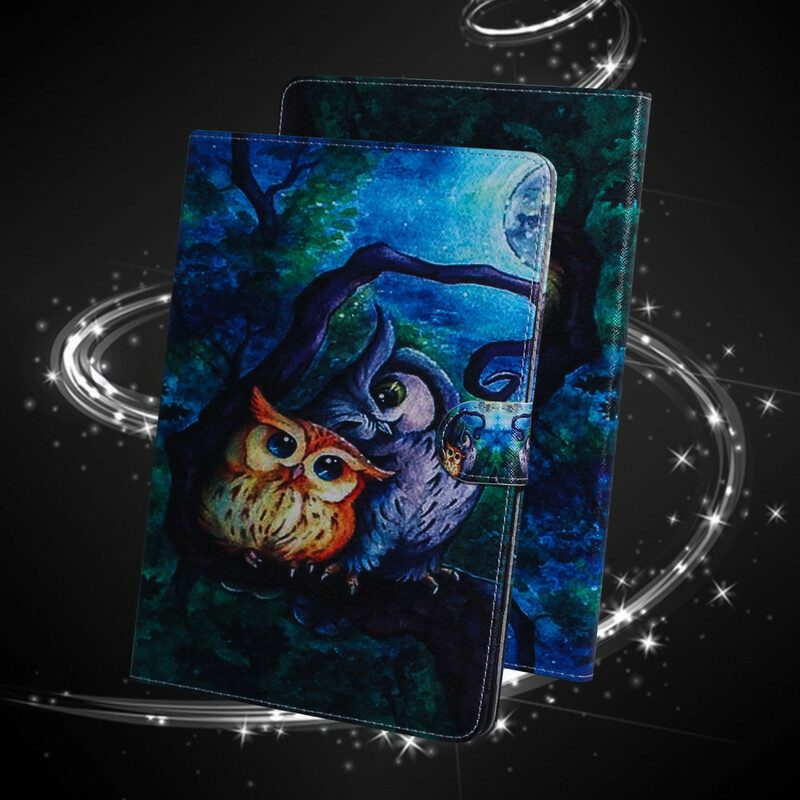 Folio Cover Samsung Galaxy Tab S6 Lite Pittura Gufi