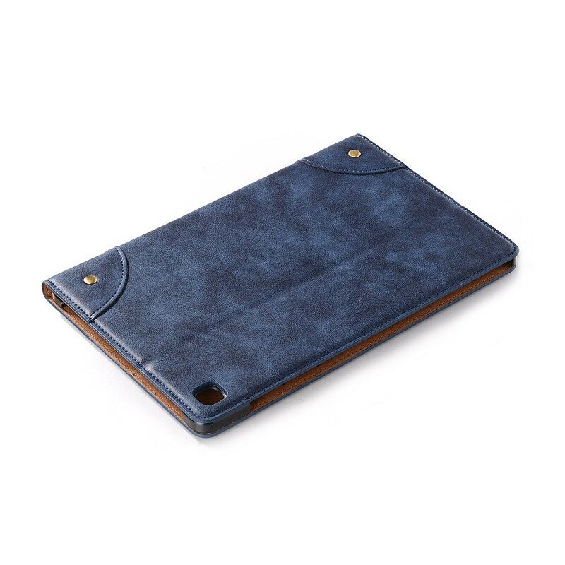 Folio Cover Samsung Galaxy Tab S6 Lite Rivetti Vintage In Ecopelle