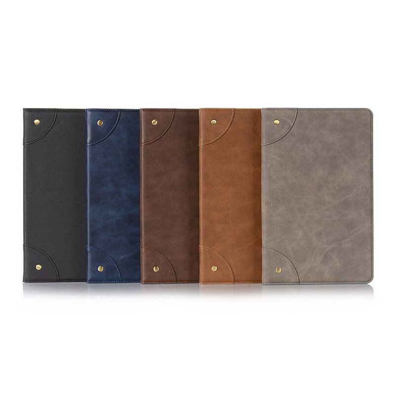 Folio Cover Samsung Galaxy Tab S6 Lite Rivetti Vintage In Ecopelle