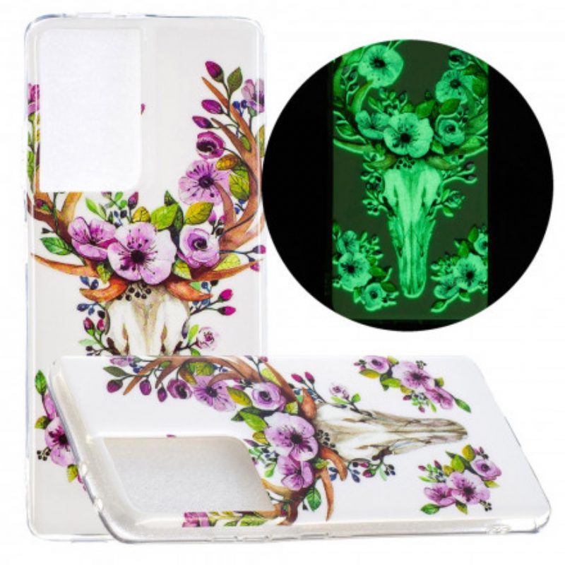 Cover Samsung Galaxy S21 Ultra 5G Alce Floreale Fluorescente