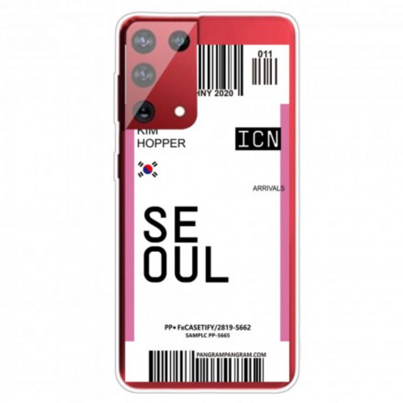 Cover Samsung Galaxy S21 Ultra 5G Carta D'imbarco Di Seul