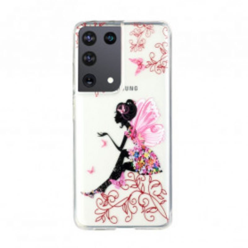 Cover Samsung Galaxy S21 Ultra 5G Fata Dei Fiori Trasparente