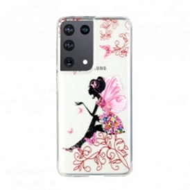 Cover Samsung Galaxy S21 Ultra 5G Fata Dei Fiori Trasparente