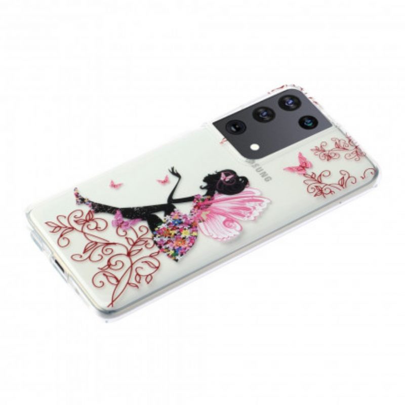 Cover Samsung Galaxy S21 Ultra 5G Fata Dei Fiori Trasparente