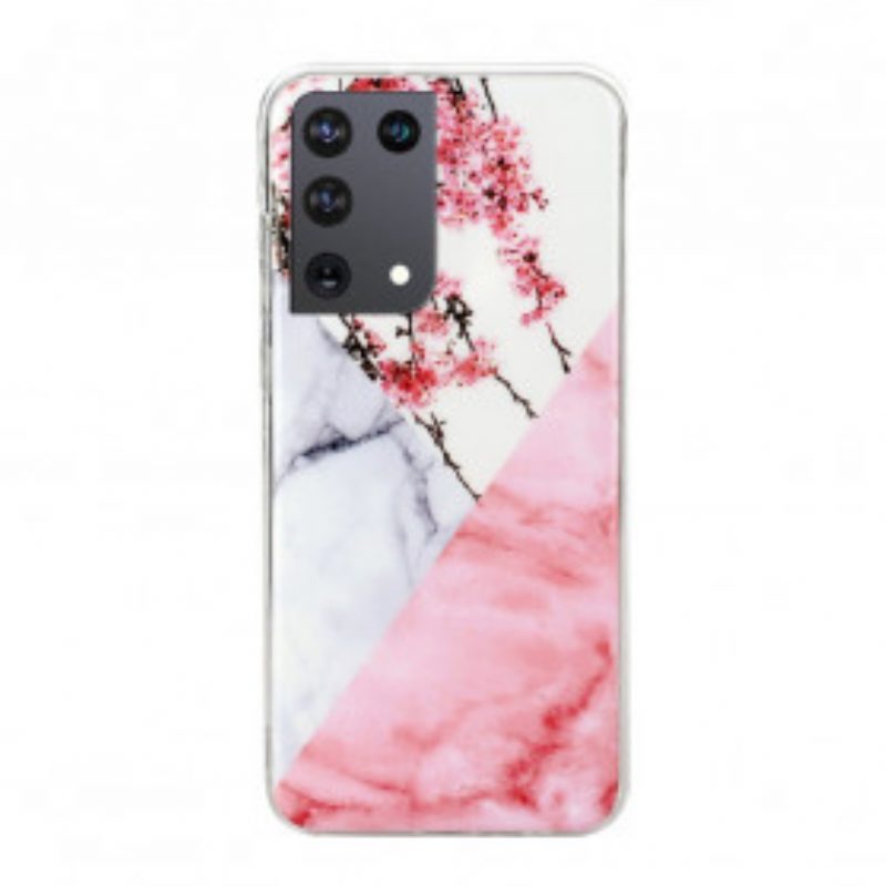 Cover Samsung Galaxy S21 Ultra 5G Fiore Di Susino Marmorizzato