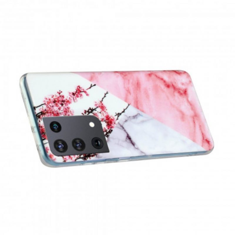 Cover Samsung Galaxy S21 Ultra 5G Fiore Di Susino Marmorizzato