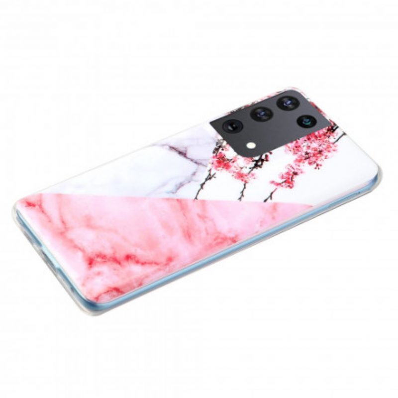 Cover Samsung Galaxy S21 Ultra 5G Fiore Di Susino Marmorizzato