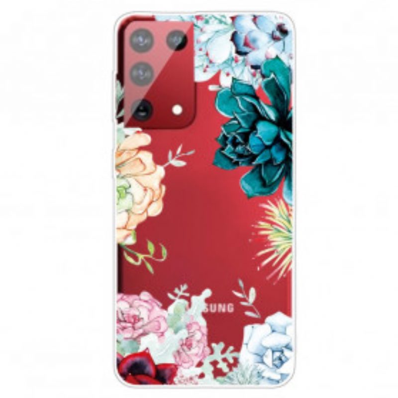 Cover Samsung Galaxy S21 Ultra 5G Fiori Dell'acquerello