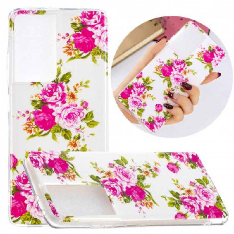 Cover Samsung Galaxy S21 Ultra 5G Fiori Liberty Fluorescenti