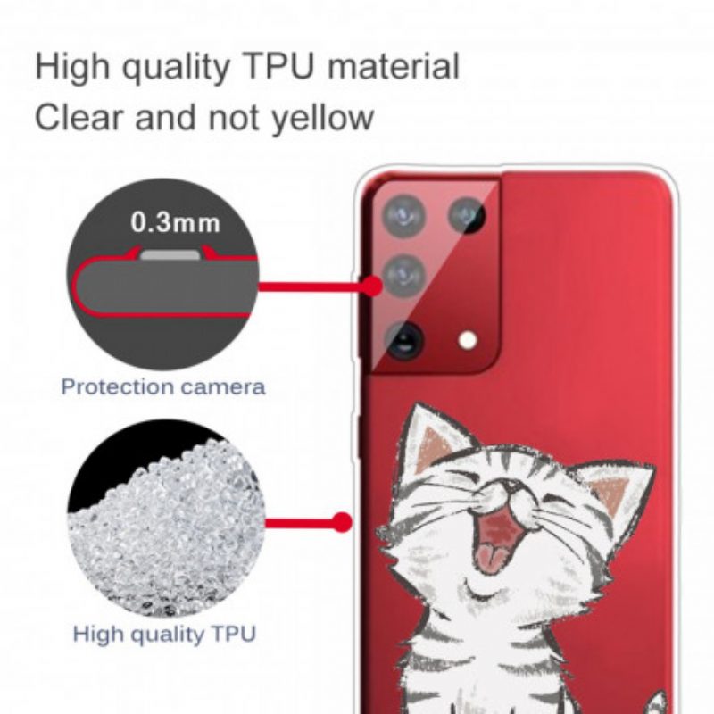 Cover Samsung Galaxy S21 Ultra 5G Gatto Amorevole