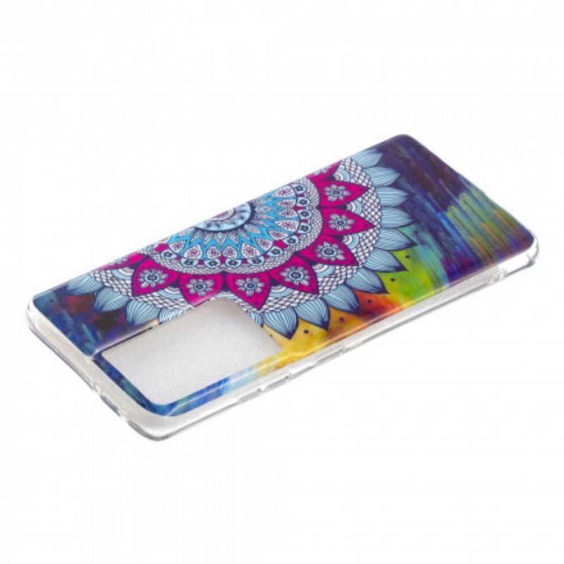 Cover Samsung Galaxy S21 Ultra 5G Mandala Colorato Fluorescente