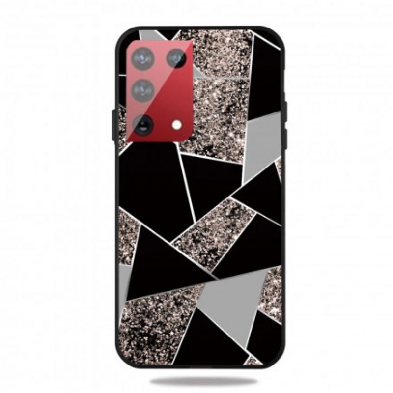 Cover Samsung Galaxy S21 Ultra 5G Marmo Geometria Colorata