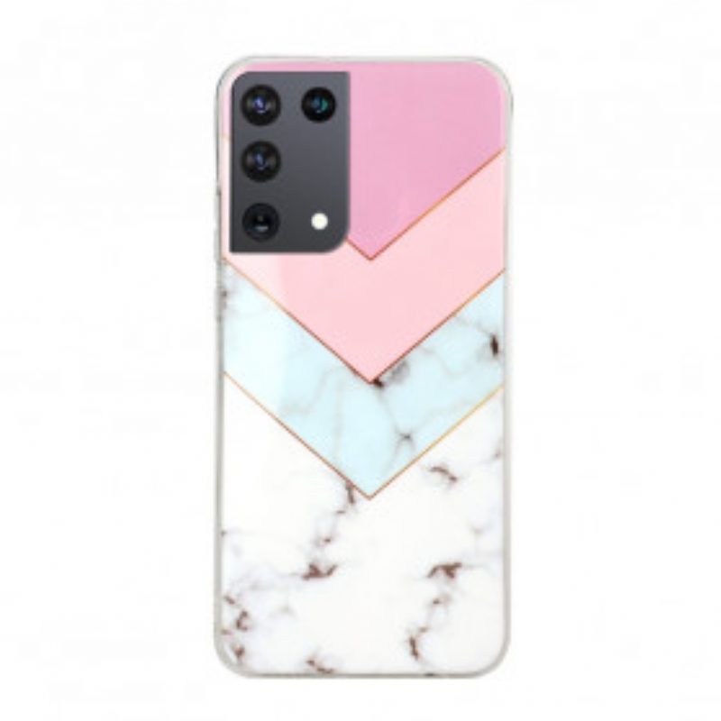 Cover Samsung Galaxy S21 Ultra 5G Marmo Glamour Colorato