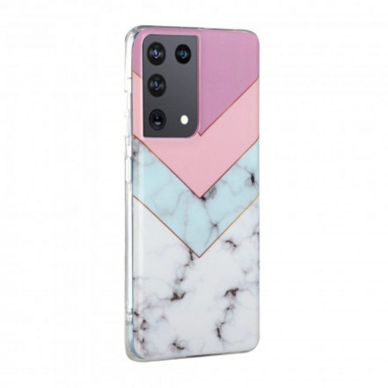 Cover Samsung Galaxy S21 Ultra 5G Marmo Glamour Colorato