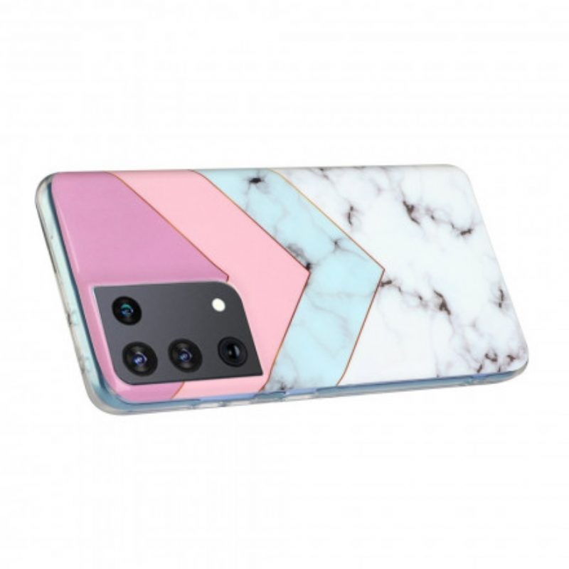 Cover Samsung Galaxy S21 Ultra 5G Marmo Glamour Colorato