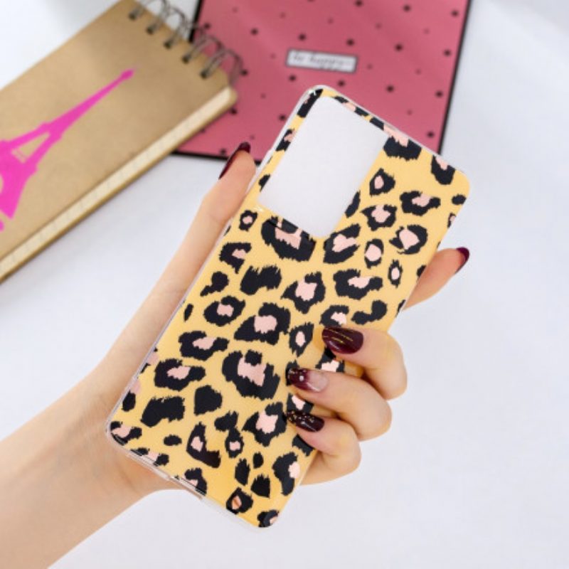 Cover Samsung Galaxy S21 Ultra 5G Marmo Stile Leopardo