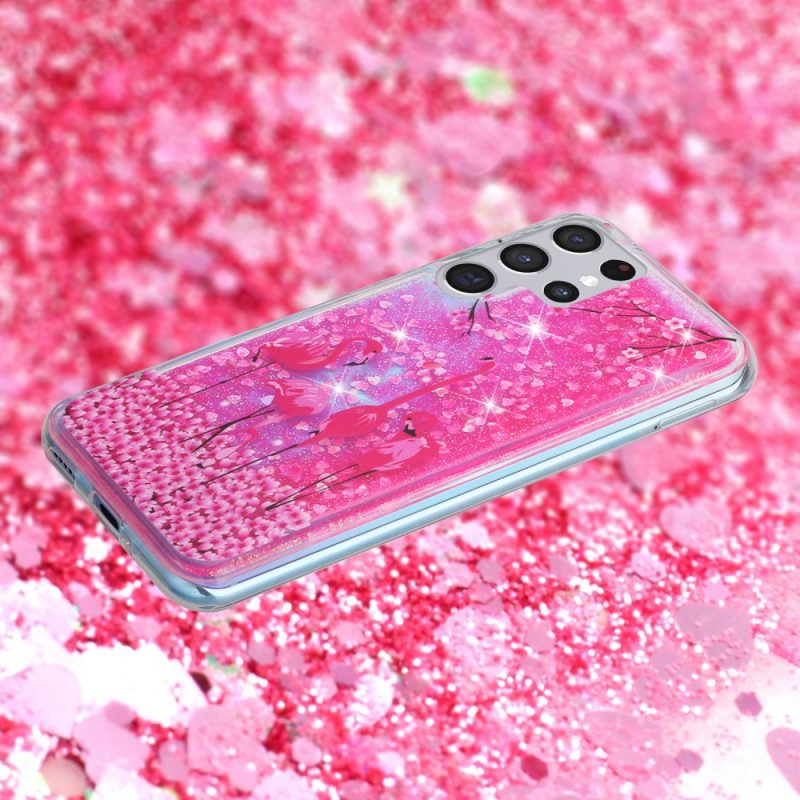 Cover Samsung Galaxy S21 Ultra 5G Paillettes Fenicottero