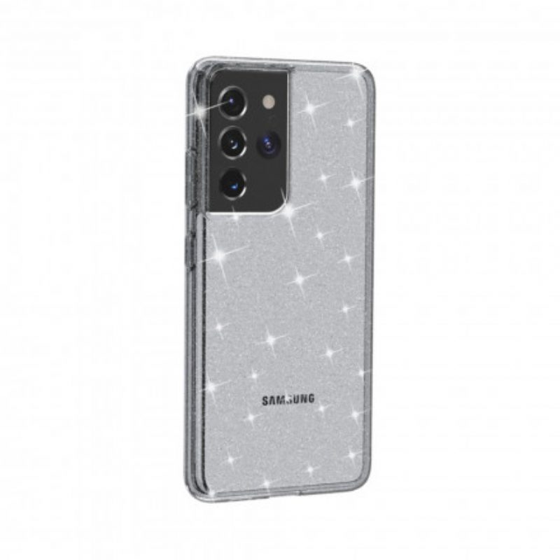 Cover Samsung Galaxy S21 Ultra 5G Paillettes Trasparenti