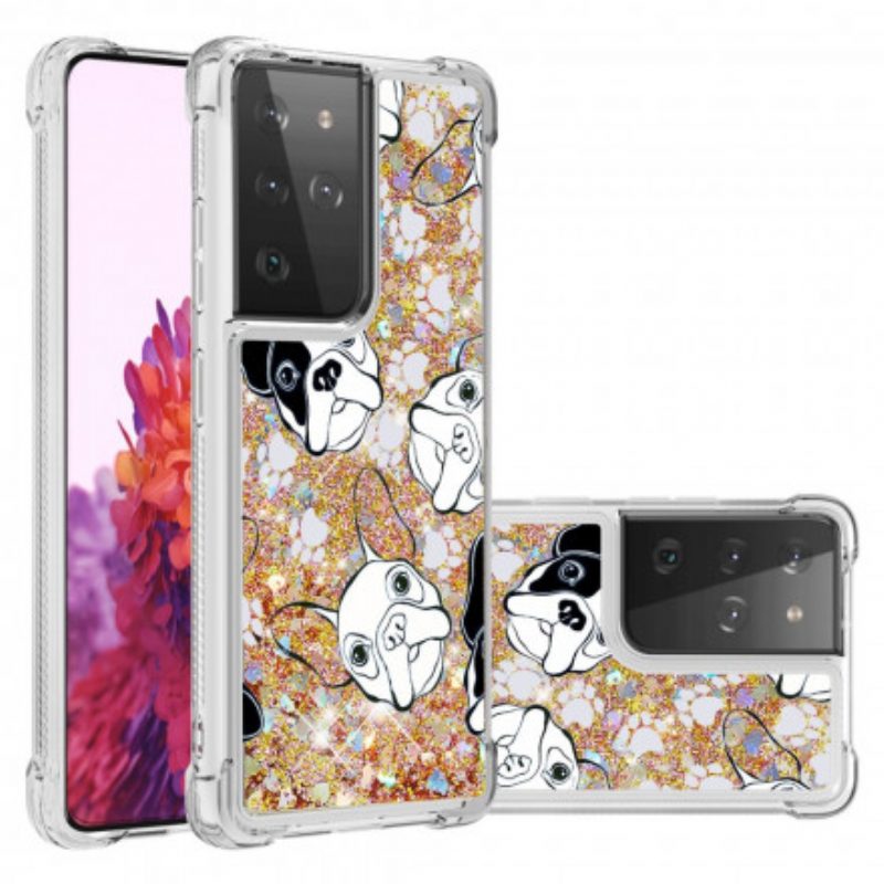 Cover Samsung Galaxy S21 Ultra 5G Signor Cane Paillettes