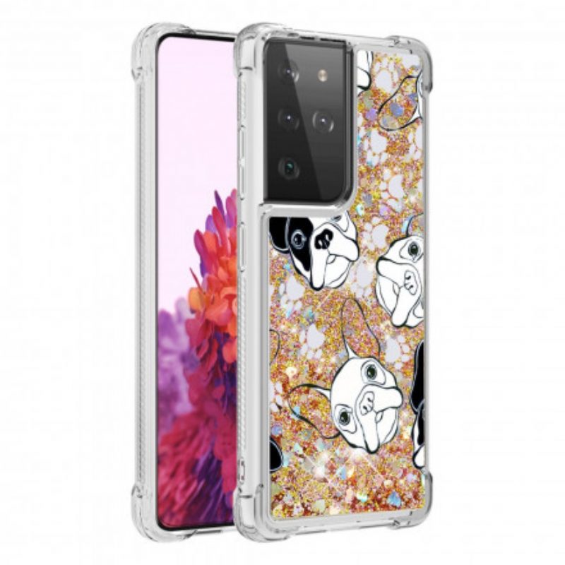 Cover Samsung Galaxy S21 Ultra 5G Signor Cane Paillettes