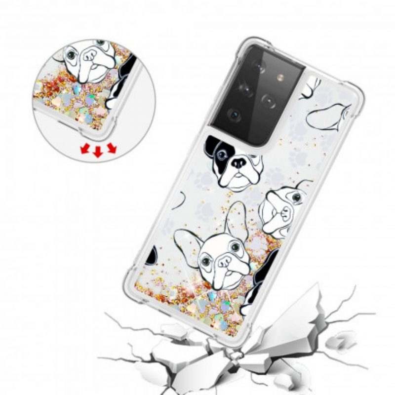 Cover Samsung Galaxy S21 Ultra 5G Signor Cane Paillettes