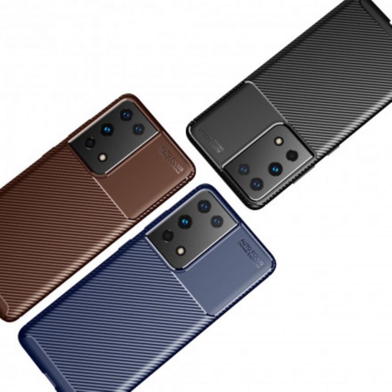 Cover Samsung Galaxy S21 Ultra 5G Struttura Flessibile In Fibra Di Carbonio