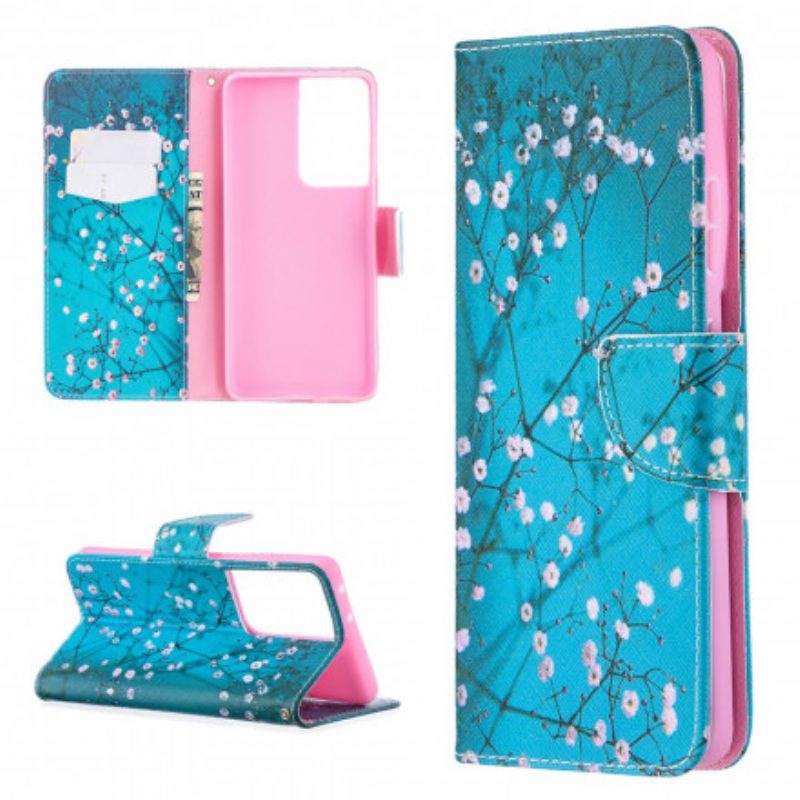 Custodia in pelle Samsung Galaxy S21 Ultra 5G Albero In Fiore