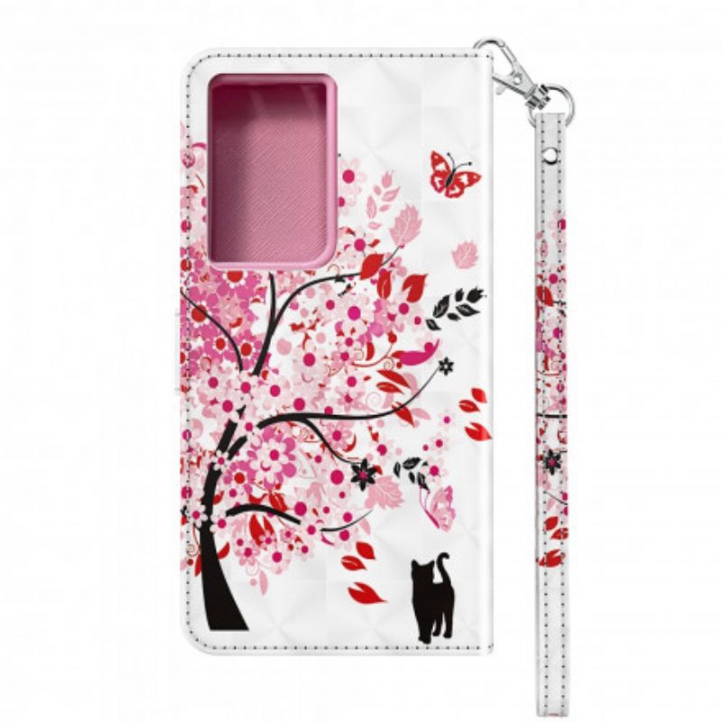 Custodia in pelle Samsung Galaxy S21 Ultra 5G Albero Rosa