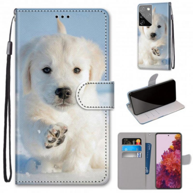 Custodia in pelle Samsung Galaxy S21 Ultra 5G Cane Carino