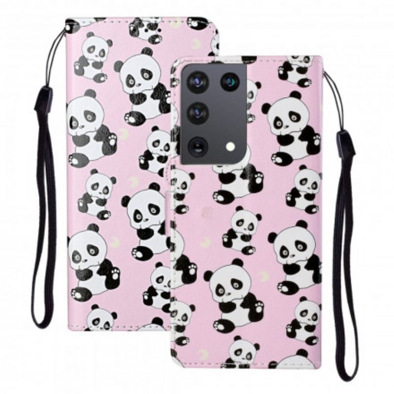 Custodia in pelle Samsung Galaxy S21 Ultra 5G Che Panda