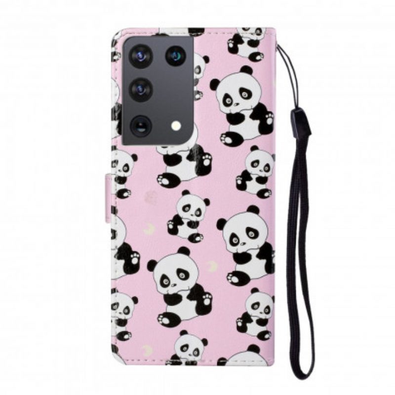 Custodia in pelle Samsung Galaxy S21 Ultra 5G Che Panda