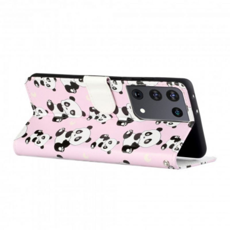 Custodia in pelle Samsung Galaxy S21 Ultra 5G Che Panda