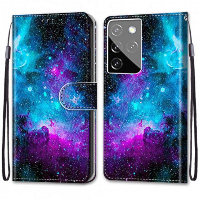 Custodia in pelle Samsung Galaxy S21 Ultra 5G Cielo Cosmico