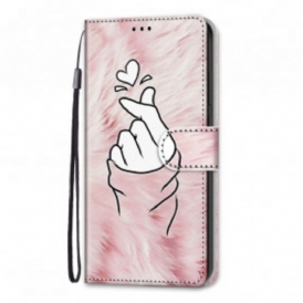 Custodia in pelle Samsung Galaxy S21 Ultra 5G Cuore Del Dito