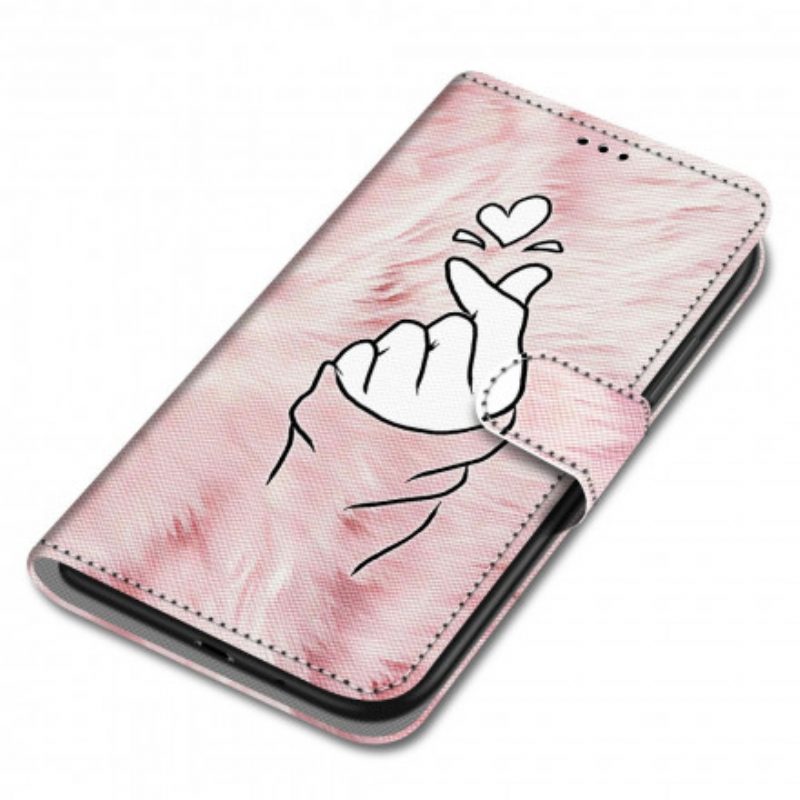 Custodia in pelle Samsung Galaxy S21 Ultra 5G Cuore Del Dito