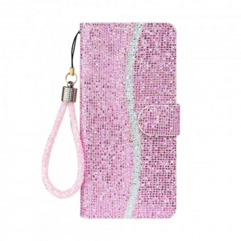 Custodia in pelle Samsung Galaxy S21 Ultra 5G Design A S Con Paillettes