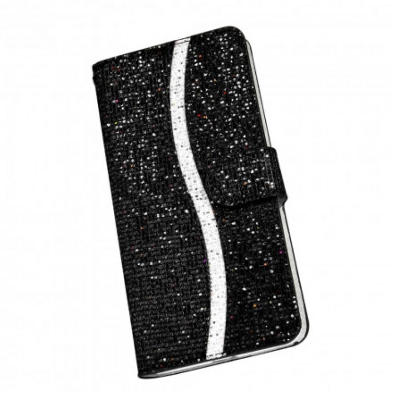 Custodia in pelle Samsung Galaxy S21 Ultra 5G Design A S Con Paillettes