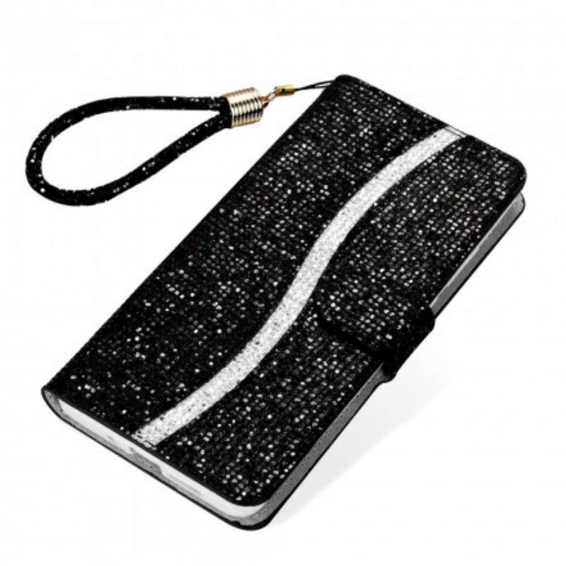 Custodia in pelle Samsung Galaxy S21 Ultra 5G Design A S Con Paillettes