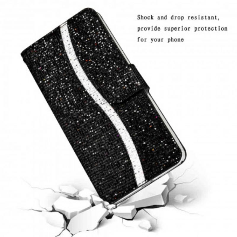 Custodia in pelle Samsung Galaxy S21 Ultra 5G Design A S Con Paillettes