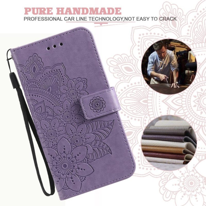 Custodia in pelle Samsung Galaxy S21 Ultra 5G Fiore Mandala