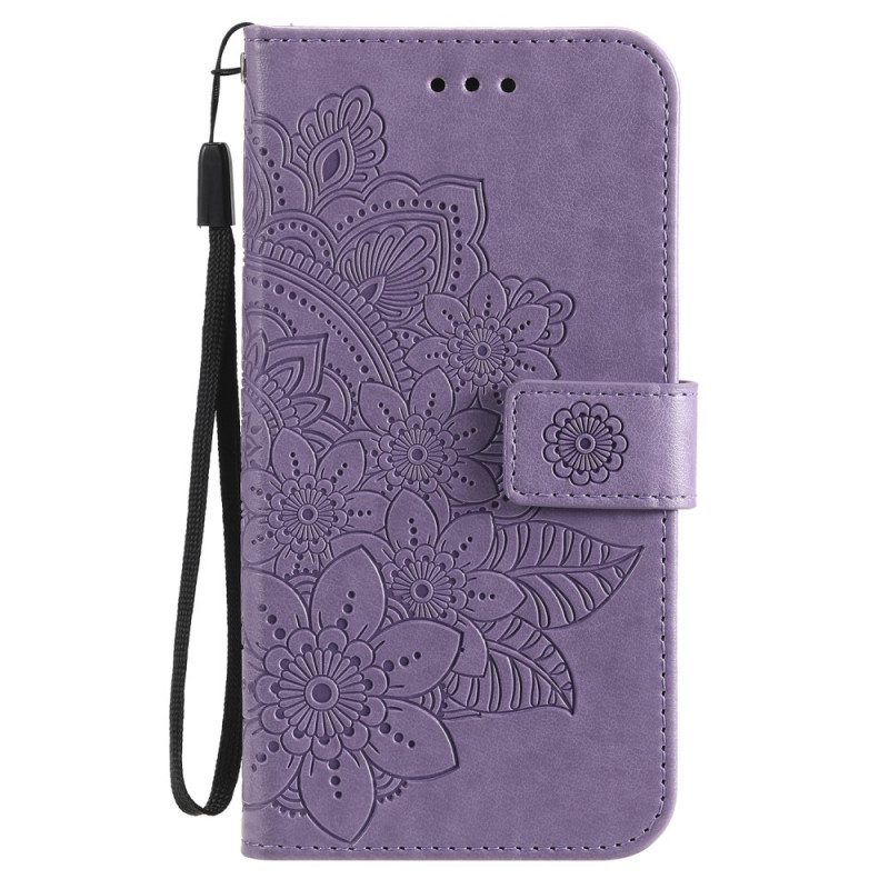 Custodia in pelle Samsung Galaxy S21 Ultra 5G Fiore Mandala