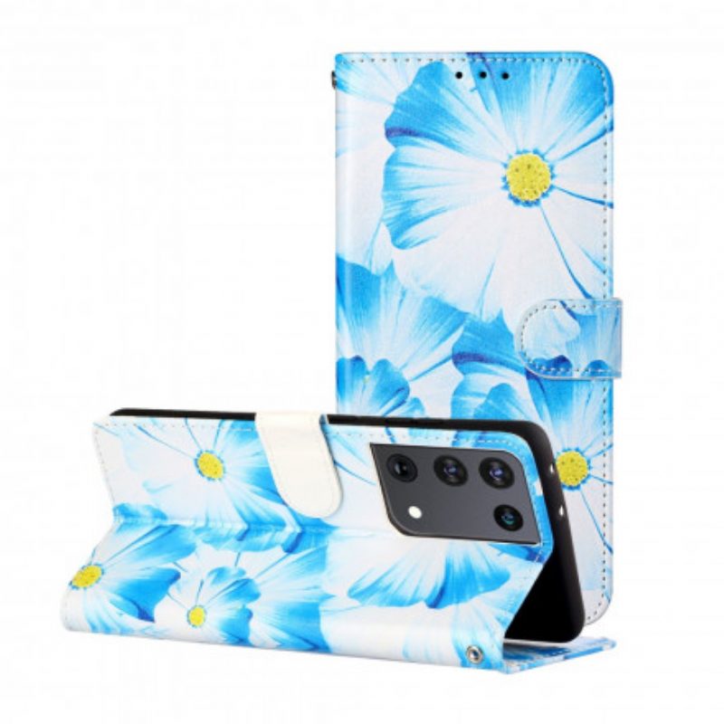 Custodia in pelle Samsung Galaxy S21 Ultra 5G Fiori Pazzi