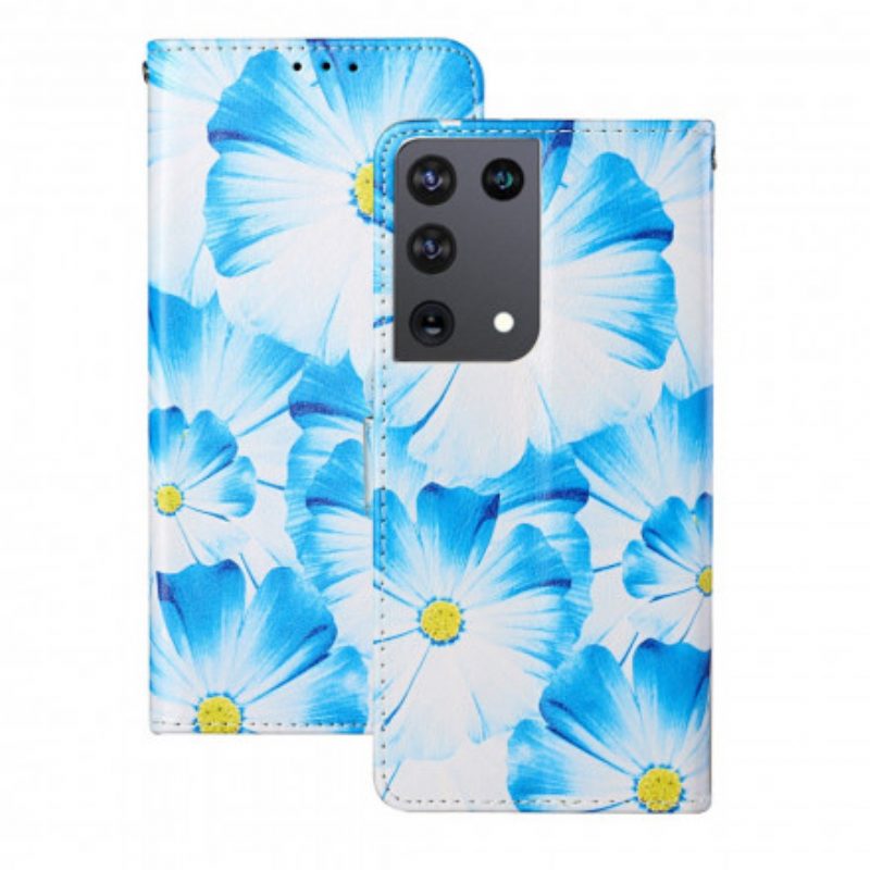 Custodia in pelle Samsung Galaxy S21 Ultra 5G Fiori Pazzi