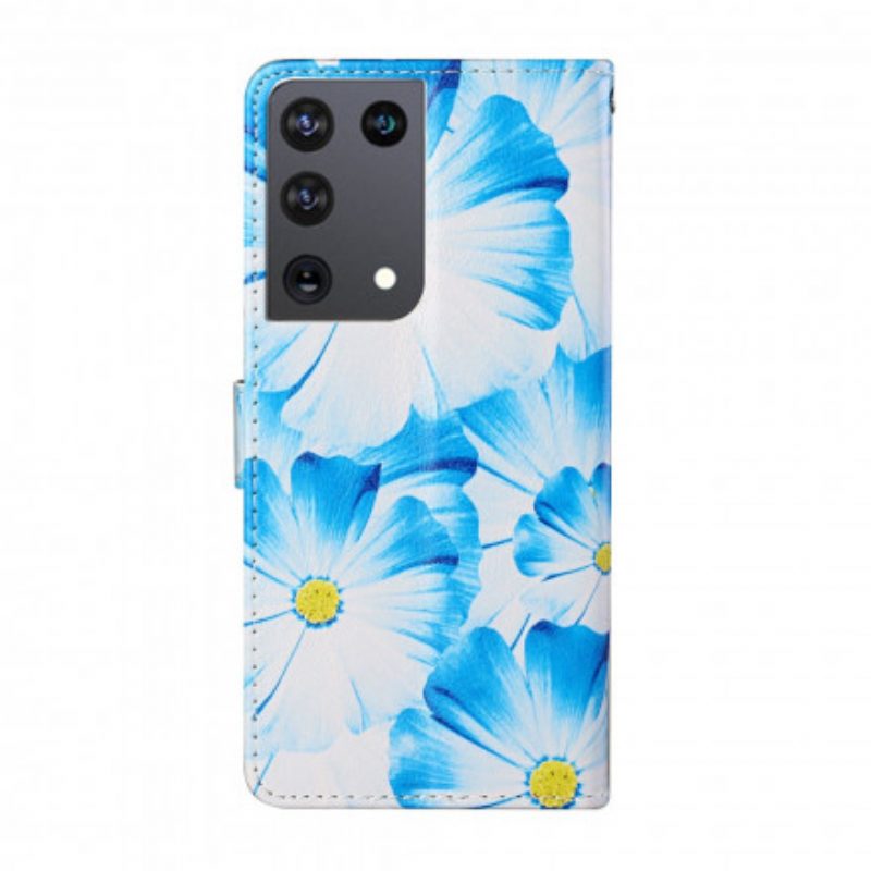 Custodia in pelle Samsung Galaxy S21 Ultra 5G Fiori Pazzi